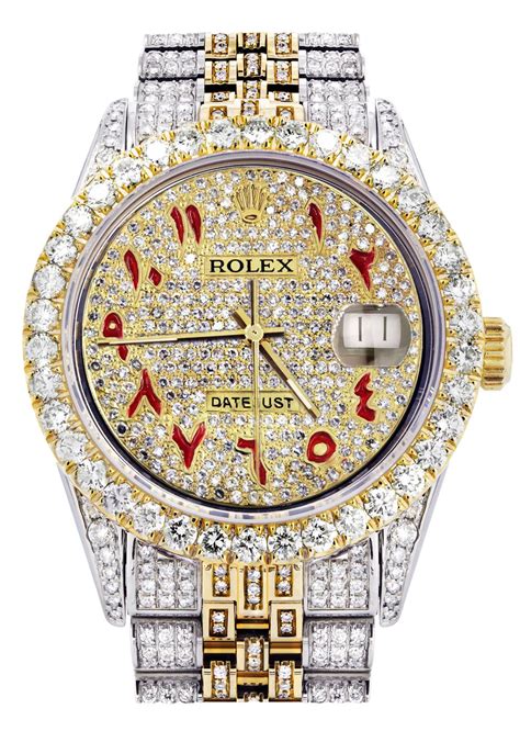 diamond encrusted rolex watch|full diamond Rolex watch.